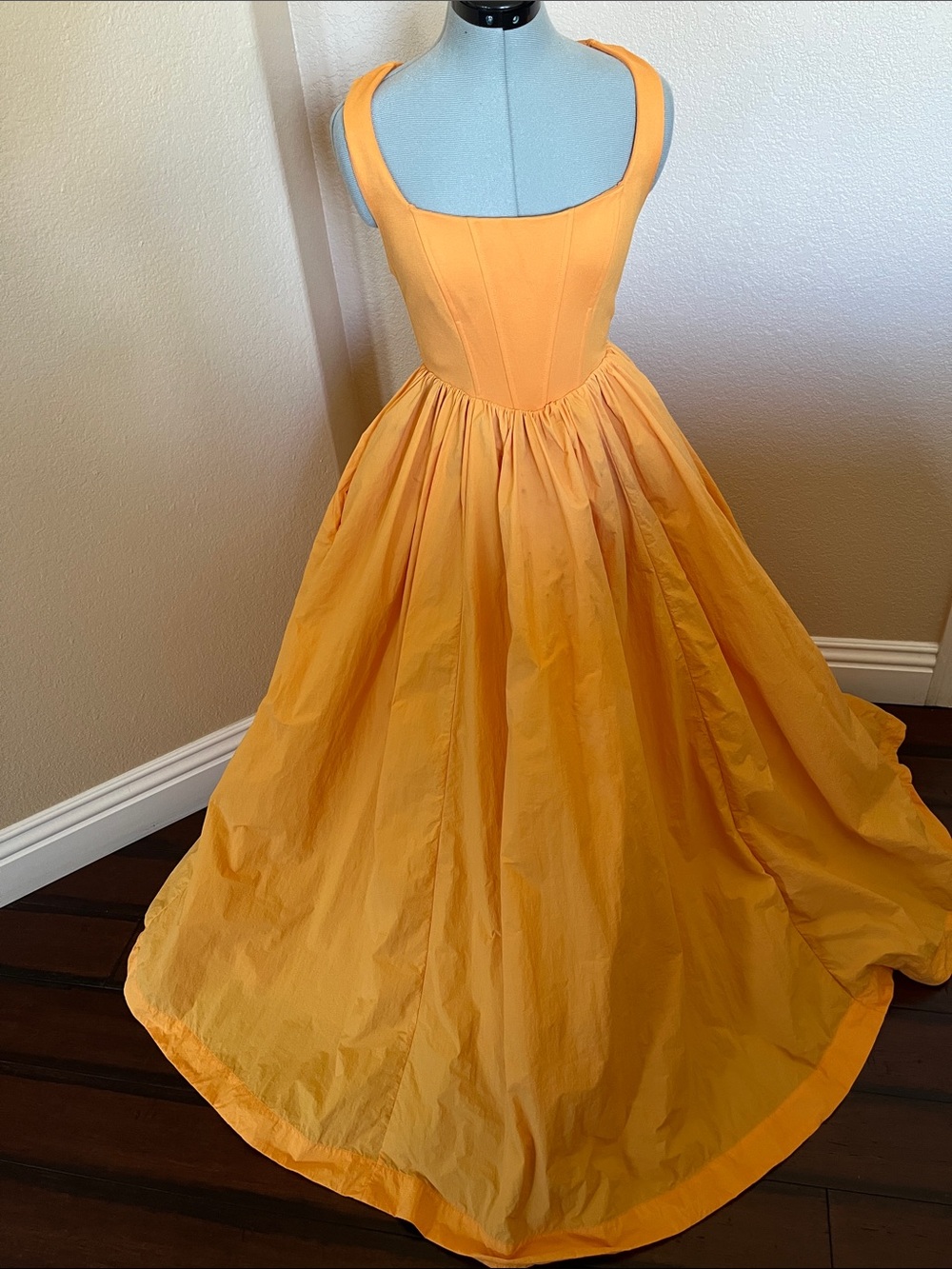 BHLDN Vibrant Orange Sleeveless Ball Gown Maxi Dress from Anthropology.